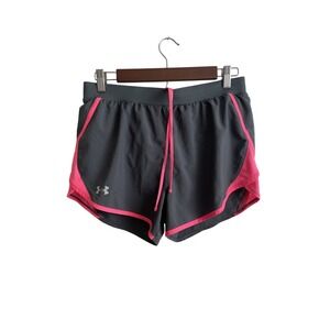 Under Armour Running Shorts Hot Pink Trim‎ Athletic Gym Activewear S